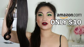 TRY $10 AMAZON PONYTAIL HAIR EXTENSIONS WITH ME