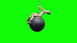 Miley Cyrus - Naked On Wrecking Ball - No Audio - Green Screen - Chromakey - Mask - Meme Source