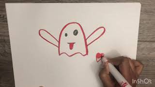 How to draw cute ghost- Halloween.