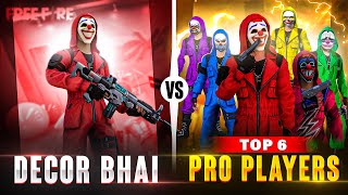 DecoR Gaming Vs 6 Pro Players 🔥1 Vs 6 Squad Wipe Out 😱 | DecoR Bhai - Garena FreeFire