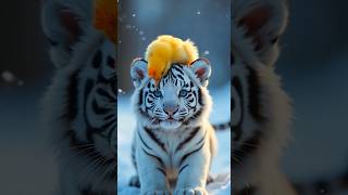 Cute little tiger and little chicken, the cutest animals #cute #shorts