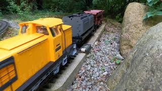 PIKO BR 106 DDR V60 mit einem kurzen Güterzug auf der Gartenbahn Gefilmt mit der GoPro 10