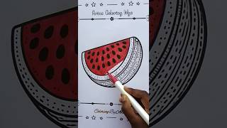 Relaxing Watermelon 🍉 Slice Coloring for | Easy Coloring for All Ages | Arina Coloring Wyo #shorts