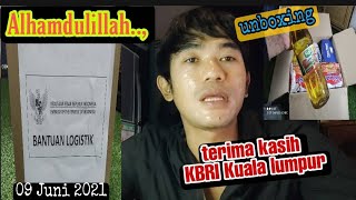 Bantuan KBRI kuala lumpur dimasa lockdown1-14 juni 2021.unboxing