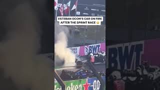 Esteban Ocon's car caught on fire after the sprint race