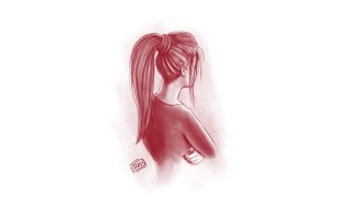 How to draw a girl with ponytail hairstyle | Digital sketch | Face Drawing | bir kız nasıl çizilir