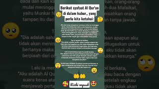 Berikut syafaat Al Qur'an di dalam kubur,, yang perlu kita ketahui#shorts