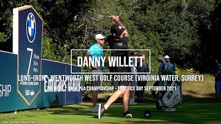 Danny Willett Golf Swing Long Iron (FO views) Wentworth Golf Club (Surrey, UK), September 2021.