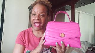 Tory Burch Kira top handle bag (crazy pink) What fits inside & first impressions