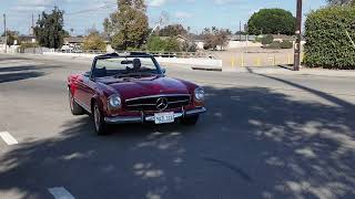 1970 Mercedes 280SL Red driving