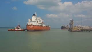 tanker ship maneuvering alongside very smoothly