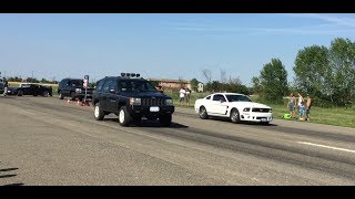 JEEP 5.2 V8 vs CROWN VIC, MUSTANG GT, GMC TRUCK, 5.2 ZJ, 4.0 TJ