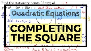 ❖ Solving Quadratic Equations - Completing the Square ❖