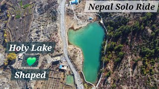 Holy 💚 shaped laked in Nepal - Drone Shots Dhumal Lake  | Ktm 390 Adventure 2024 | kannada | @KTM