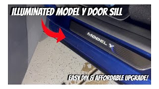 Tesla Model 3 & Y Illuminated Carbon Fiber Door Sills - Easy DIY