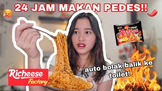 24 JAM CUMA MAKAN MAKANAN PEDAS!! | Aurelliaurel