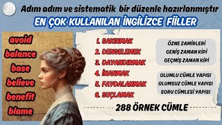 TÜM ÖZNE ZAMİRLERİYLE İNGİLİZCE FİİL PRATİĞİ | AVOID,BALANCE,BASE,BELIEVE,BENEFİT,BLAME