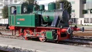 Máquina de tren de vapor en Museo Ferrocarril de Asturias en Gijón. Panasonic G6