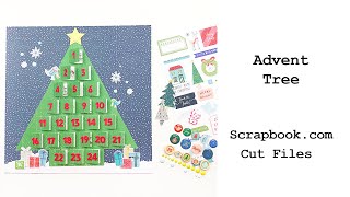 12x12 Layout: Advent Tree using Scrapbook.com Cut Files