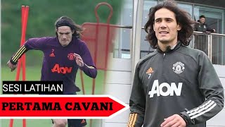 Edinson Cavani's first training session