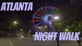 Atlanta Night Walk: Walking From Centennial Olympic Park to Mercedes Benz Stadium | October 2023