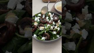 Mushroom salad with Parmesan dressing. Full recipe in the description