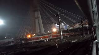 Howrah station at night with Rajdhani express