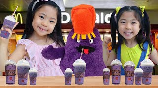 Ryan's World little Sisters Discover The Grimace Shake Challenge in Real Life!