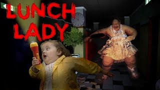 weg rennen voor de lunch lady