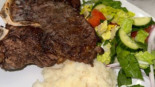 T-Bone steak in the Air Fryer. #food #dinner #dinnerideas #steak #foodie #airfryer #foodvlog