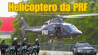 Helicóptero Agusta AW-119 Koala da PRF na semana municipal de trânsito em Igarassu-PE.