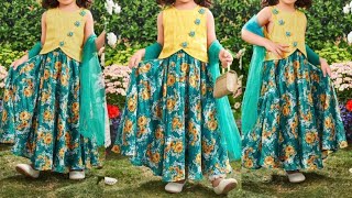 Partywear/Wedding Baby Top With Long Skirt Cutting and Stitching | Baby Ethnic/Traditional Dress