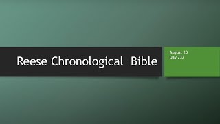 Day 232 or August 20th - Dramatized Chronological Daily Bible Reading