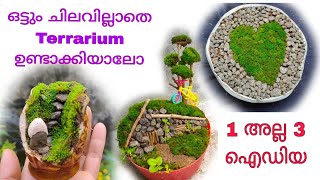 ചിലവില്ലാതെ ടെററിയും ഈസി ആയി നിർമ്മിക്കാം /moss terrarium / terrarium making in malayalam