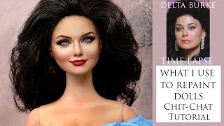 Delta Burke Tonner Doll Repaint Time Lapse Tutorial Beautiful Faces by Laurie Leigh