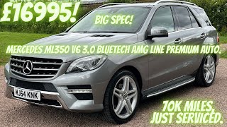 Mercedes ML350 V6 BlueTech AMG Line PREMIUM PACK G-Tronic Auto 4WD. EURO 6!