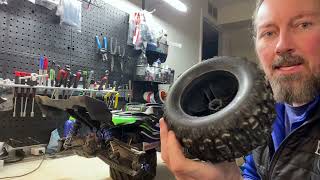 Traxxas Sledge gets a wheel balance - Easy method for any RC , even a Kraton  : )