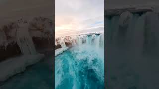 Behind the frozen waterfall #iceland #drone #fpv #nature #travel #island #Waterfall