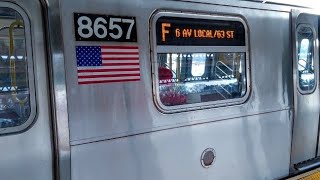 NYC Subway: R160A (F) Train Car #8657-8653 & 8663-8667 at Kings Highway via Culver Express