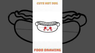 Easy cute hot dog drawing for kids #easytodraw #cutedrawings