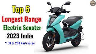 top 5 longest range electric scooter india 2023 Onroad Price specs details Hindi.