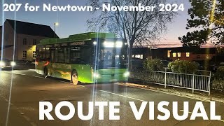 Newport Electric - Yutong E12 (Z26): Route 207 for Newtown | ROUTE VISUAL