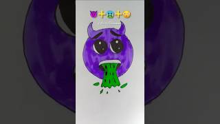 Creativeart idea 😈➕🤮➕😳#satisfying #art #creativeart #shorts #emoji #creativeartmix #easydrawing #rap