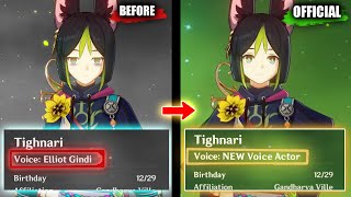 HoYo OFFICIALLY CHANGED Tighnari EN Voice Actor | Genshin Impact |