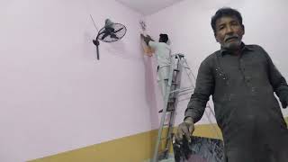 How to do wall painting with print ||How to make flower design with wall printing