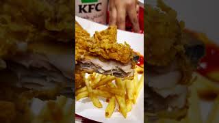 MUKBANG KFC FRIED CHICKEN WITH FRIES #food #yummy #eating  #youtubeshorts #spicyfriedchicken