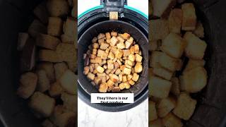 Croutons made in your AIR FRYER: https://www.plantpowercouple.com/recipes/air-fried-croutons/ #vegan