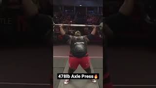 Iron Biby 478lb World Record Axle Press 🔥 #shorts #strongman