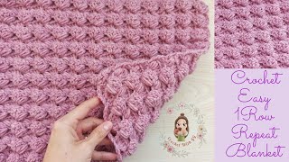 Crochet 1 Row Repeat 3D  Blanket / Beginner Friendly Tutorial