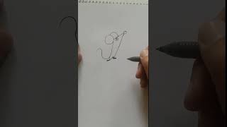 Drawing Mouse using number 9 #drawing #art #9 #number #tutorial #shorts